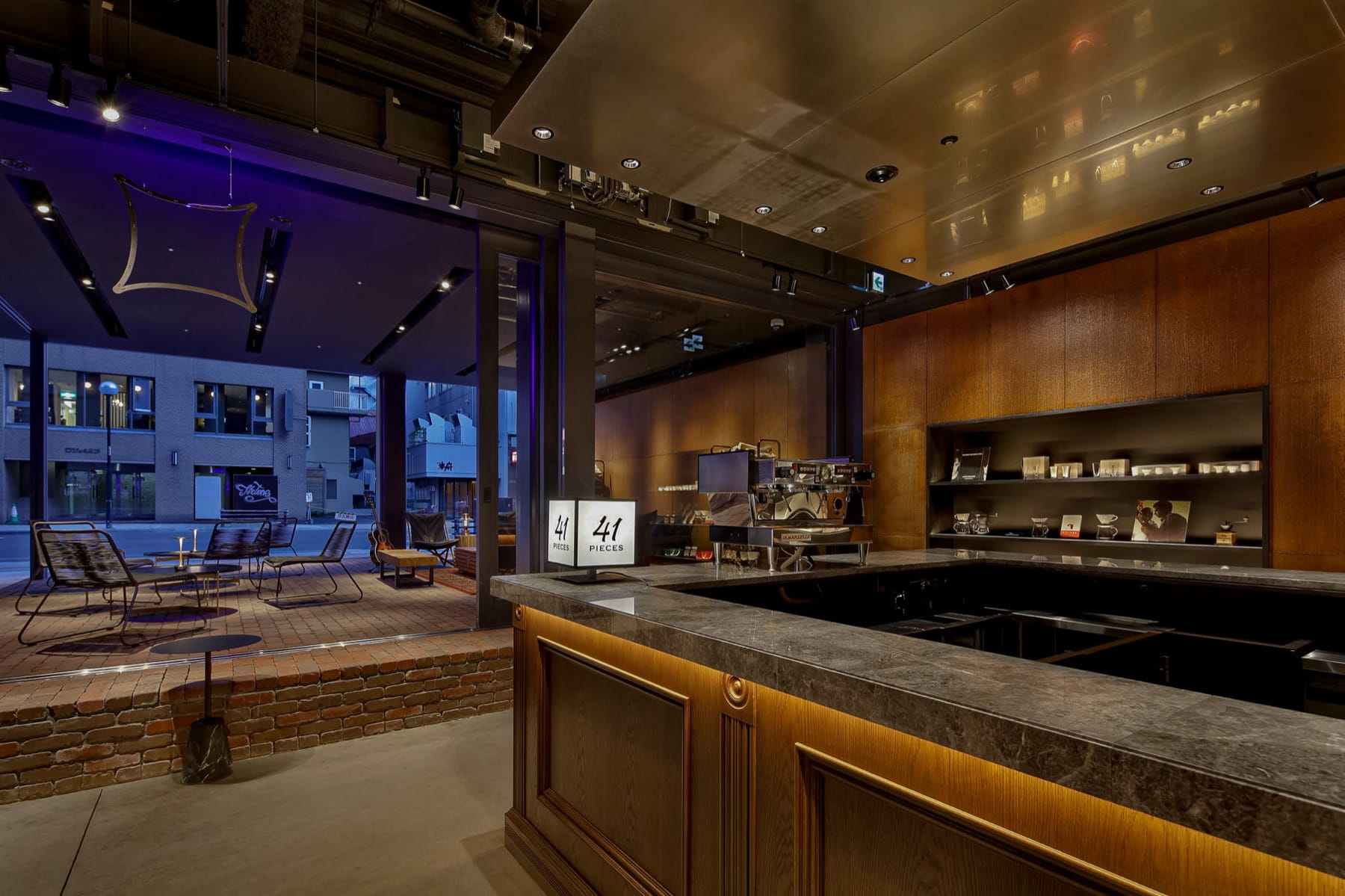 Sapporo hotel kitchen and bar area